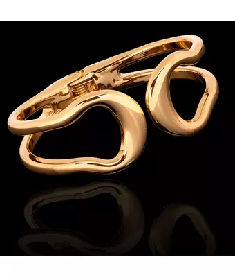 Bracelete Maxi Curves Zamac Dourado - MANTOAN LOJA