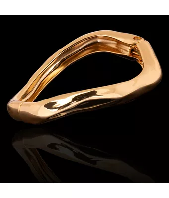 Bracelete Onda Zamac Dourado - MANTOAN LOJA