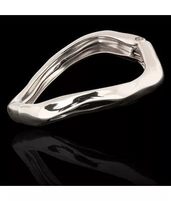 Bracelete Onda Zamac Prateado - MANTOAN LOJA