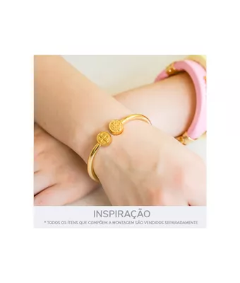Bracelete São Bento Zamac Dourado - MANTOAN LOJA