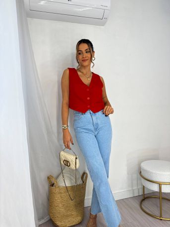 Colete Alfaiataria Vermelho Dulcy - SUBLIME 