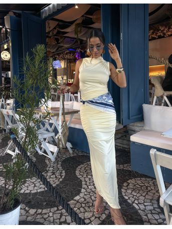 Vestido Midi Manteiga Alury - SUBLIME 