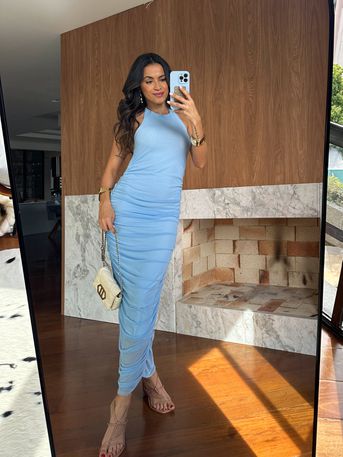 Vestido em Tule Azul Nancy - SUBLIME 