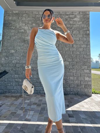 Vestido Azul Midi Liana - SUBLIME 