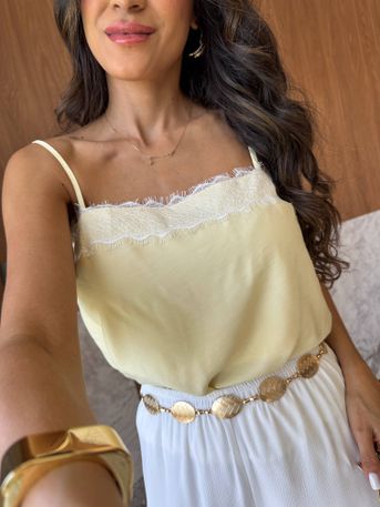 Blusa Acetinada Manteiga Cida - SUBLIME 