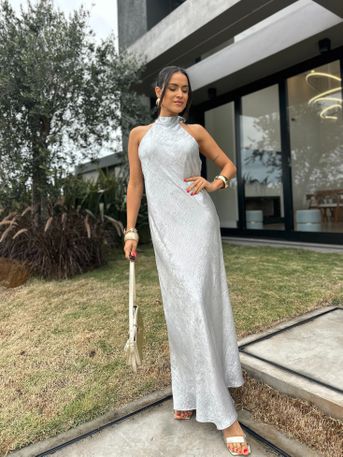 Vestido Alongado Prata Gisa - SUBLIME 