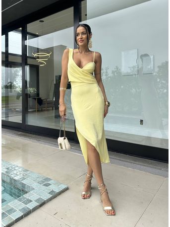 Vestido Midi Amarelo Juma - SUBLIME 