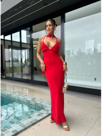Vestido Midi Vermelho Yara - SUBLIME 
