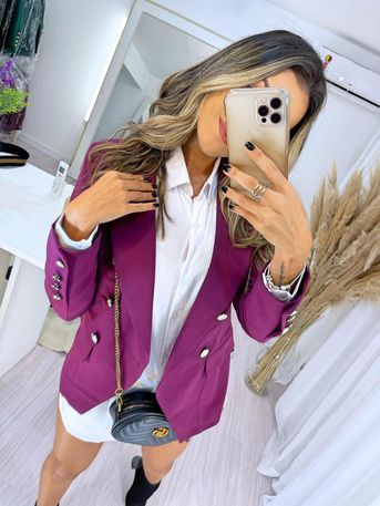 Blazer Inspiração Balmain Violeta - SUBLIME 