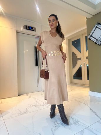 Vestido Midi Nude Bily - SUBLIME 