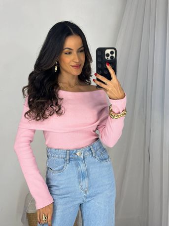 Blusa Ombro a Ombro Rosa Bebe Bourn - SUBLIME 