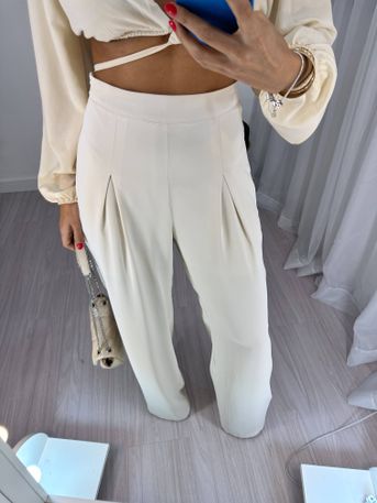 Calça Wide Leg Areia Carol - SUBLIME 