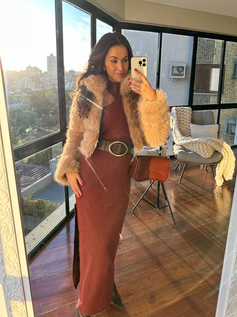 Vestido Midi Marrom Charlotte - SUBLIME 