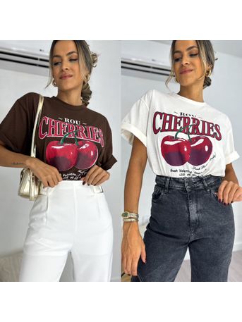 Kit 2 T-shirt's Cherries Off e Marrom 