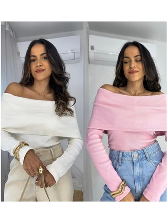 Compre o kit Blusa Ombro a Ombro Off + Rosa Bourn 