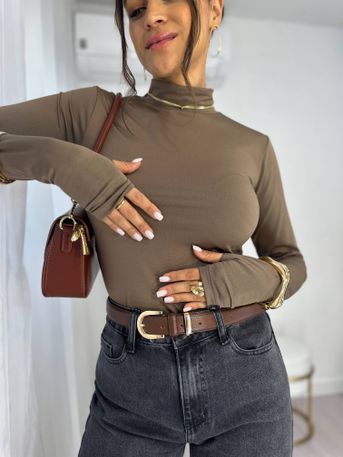 Blusa Térmica Natana Marrom - SUBLIME 