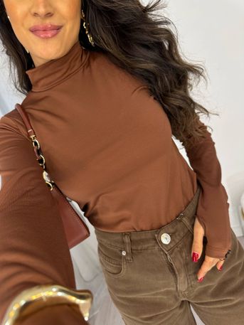 Blusa térmica Natana Marrom - SUBLIME 