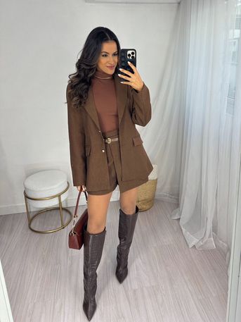 Conjunto Short Saia e Blazer marrom Sammy - SUBLIME 
