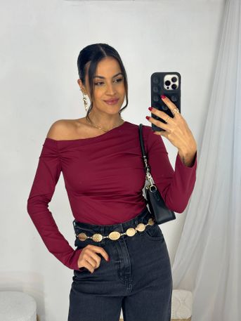 Blusa Ombro a Ombro Thaly Vinho - SUBLIME 