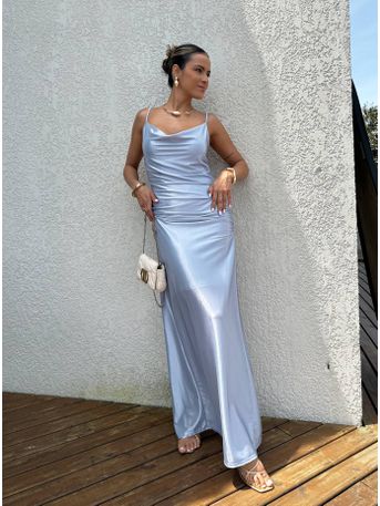 Vestido Alongado Brilhoso Baby Blue Tulsy - SUBLIME 