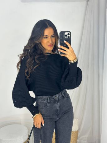 Blusa Tricot Preta Wendy - SUBLIME 