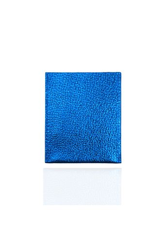 Carteira Slim Couro Azul Royal Metalizado