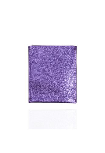Carteira Slim Couro Violeta Metalizado