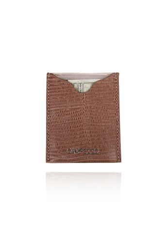 Carteira Slim Couro Nude Lezard