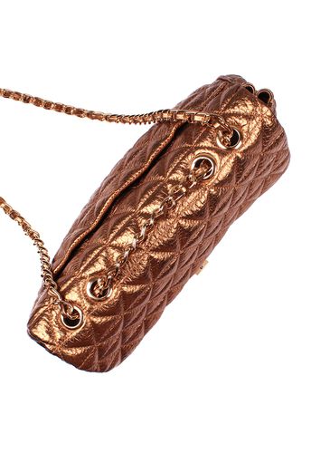 Bolsa Nina Couro Bronze metalizado elefante