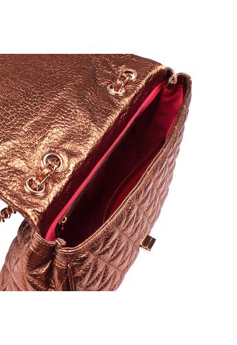 Bolsa Nina Couro Bronze metalizado elefante
