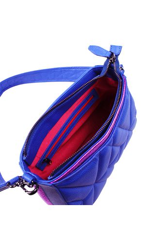 Bolsa Dayana Couro Azul Royal c/ Pink Metalizado e Mint