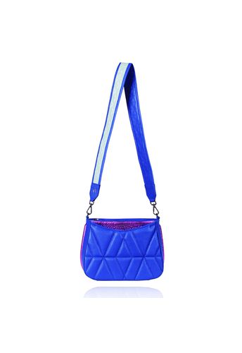 Bolsa Dayana Couro Azul Royal c/ Pink Metalizado e Mint