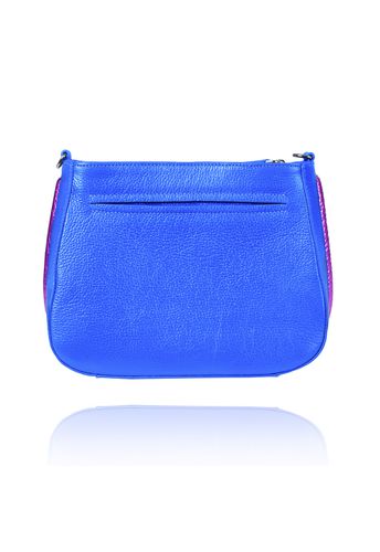 Bolsa Dayana Couro Azul Royal c/ Pink Metalizado e Mint