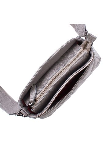 Bolsa Dayana Couro Cinza c/ Grafite Metalizado