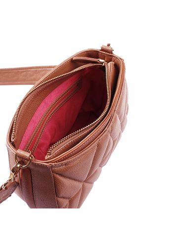 Bolsa Dayana Couro Nude c/ Camel