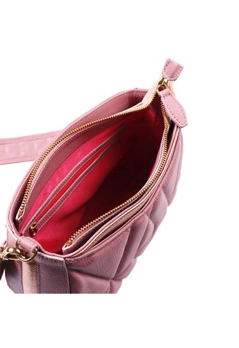 Bolsa Dayana Couro Rosa Antigo c/ Rosê Gold Metalizado