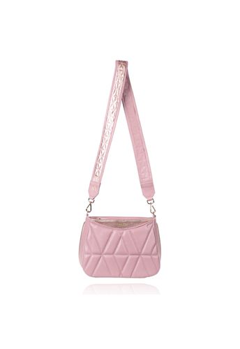 Bolsa Dayana Couro Rosa Antigo c/ Rosê Gold Metalizado
