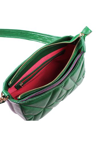 Bolsa Dayana Couro Bandeira c/ Roxo