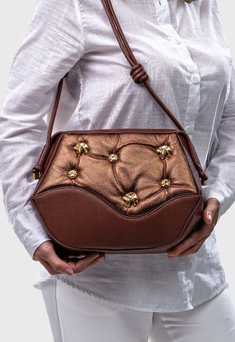 Bolsa Bubble Marrom com Cobre