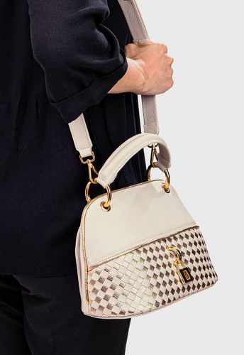 Bolsa Cora Off white com Ouro | Sob Encomenda