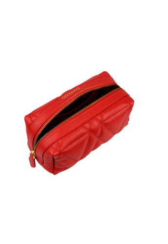 Necessaire Blush Média Couro Scarlet | Sob Encomenda