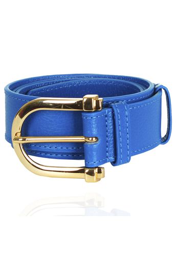 Cinto Clássico Couro Azul Royal