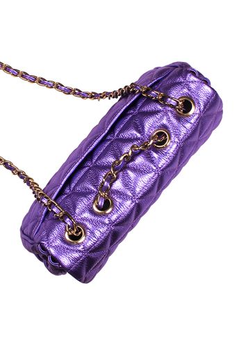 Bolsa Nina Petit Couro Violeta Metalizado