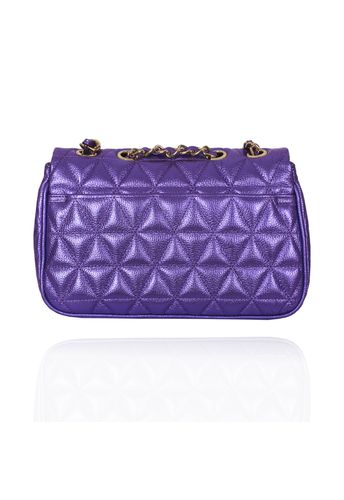 Bolsa Nina Petit Couro Violeta Metalizado
