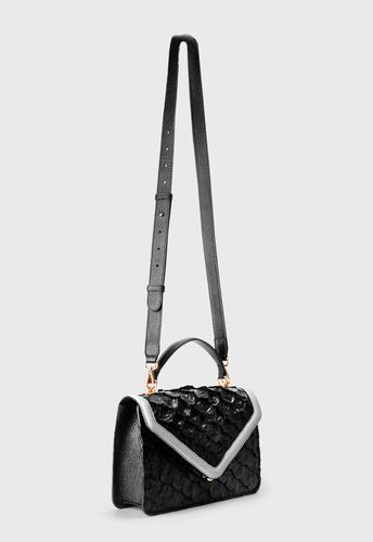 Bolsa Milena Preto com Off White Pirarucu