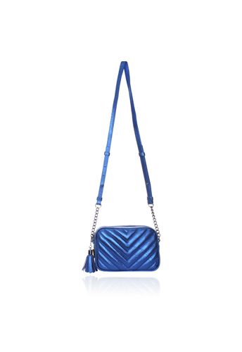 Bolsa Mini Lobby Azul Royal Metalizado