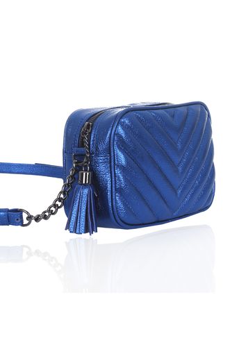 Bolsa Mini Lobby Azul Royal Metalizado