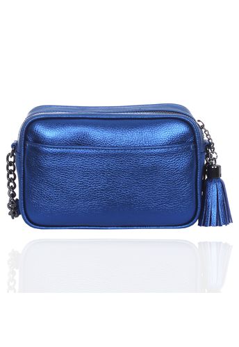 Bolsa Mini Lobby Azul Royal Metalizado