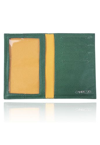 Porta Passaporte Couro Brasil (Azul, Verde e Amarelo)