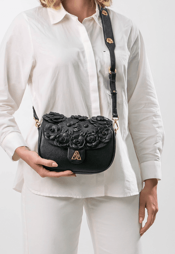 Bolsa Andy Flowers Preto | Sob Encomenda